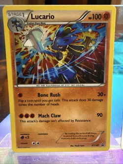 Lucario XY140 Black Star Promo Cosmos Holo Pokemon Card - Image 1