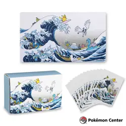 Great Wave Pikachu & Friends Playmat, Deck Box, & Card Sleeves Pokemon Center - Image 12