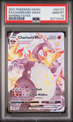 Pokemon Charizard VMAX SV107/SV122 PSA 10 Gem Mint Shining Fates Holo Full Art - Image 1