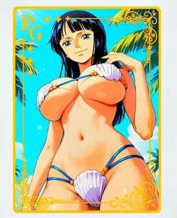Waifu Anime Cards TCG | One Piece - Robin [ METAL CARD ] PG | Sexy Hentai Girl - Image 5