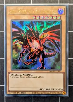 YuGiOh!  Red-Eyes Black Dragon - MAMA-EN105 - Ultra Pharaoh's Rare, 1st Ed, NM - Image 1