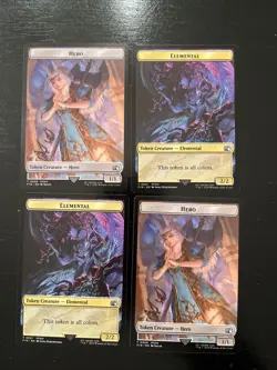 Hero 0009 Elemental 0021 Token X4X NM/M Final Fantasy FIN Magic MTG - Image 1