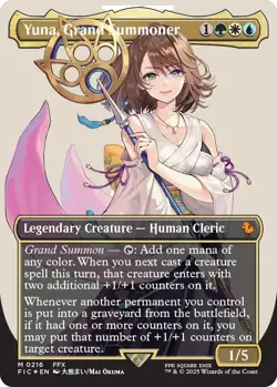 Yuna, Grand Summoner (Borderless) (Surge Foil) Commander: Final Fantasy Foil - Image 1