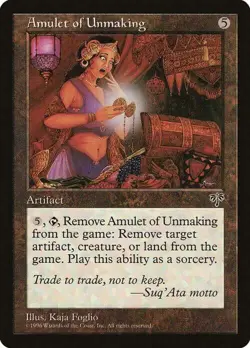 Magic The Gathering MTG AMULET OF UNMAKING Mirage NM Near Mint - Image 2