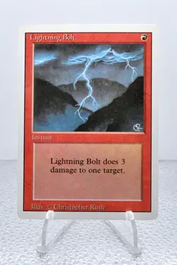 Magic the Gathering - Lightning Bolt - Revised, 1994 - Vintage - NEVER USED - Image 1