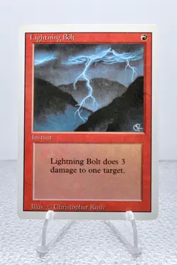 Magic the Gathering - Lightning Bolt - Revised, 1994 - Vintage - NEVER USED - Image 3
