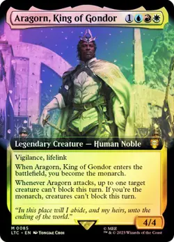 MTG ARAGORN, KING OF GONDOR FOIL EXTENDED ART The Lord of the Rings NM - Image 2