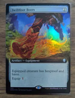 MTG Swiftfoot Boots Extended Art Foil from Commander Legends NM - Image 3
