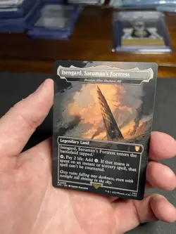 MTG Isengard, Saruman's Fortress - Boseiju, Who Shelters All - Borderless, NM - Image 2