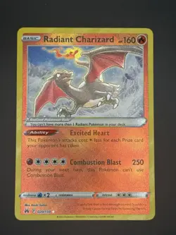 PokÃ©mon TCG Radiant Charizard Crown Zenith Holo Card 020/159 NM - Image 1