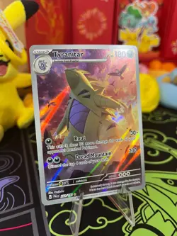 PokÃ©mon TCG Tyranitar Holo Card 222/193 Sv02 Paldea Evolved Illustration Rare - Image 2