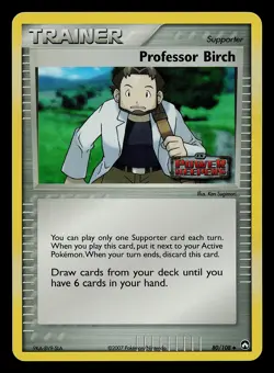 Pokemon Card - Professor Birch Emerald 82/106 Reverse Holo Stamped - Image 3