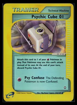 Pokemon Card - Psychic Cube 01 Aquapolis 132/147 Reverse HOLO - Image 1