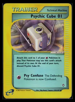 Pokemon Card - Psychic Cube 01 Aquapolis 132/147 Reverse HOLO - Image 4