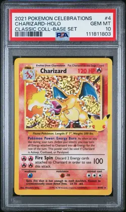 2021 POKEMON CELEBRATIONS CLASSIC COLLECTION #4 CHARIZARD-HOLO PSA 10 - Image 1