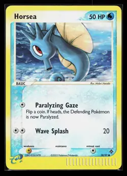 Horsea 58/97 Reverse Holo Common EX Dragon Pokémon Card - Image 1