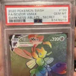 📈 PSA 10 Pokemon Card - Darkness Ablaze 193/189 - SCIZOR VMAX Rainbow GEM MINT - Image 7