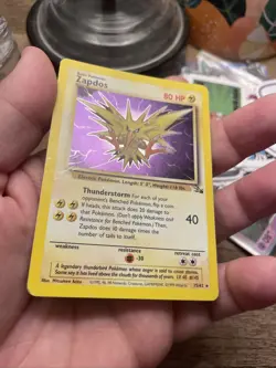 Zapdos Holo Unlimited Rare Base Set Fossil, 15/62 Card LP (See Pics) FREE SHIP! - Image 3