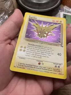 Zapdos Holo Unlimited Rare Base Set Fossil, 15/62 Card LP (See Pics) FREE SHIP! - Image 4
