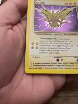 Zapdos Holo Unlimited Rare Base Set Fossil, 15/62 Card LP (See Pics) FREE SHIP! - Image 7