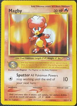 Magby 23/111 Neo Genesis Regular - PokÃ©mon Card - Image 1