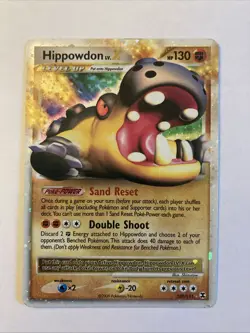 Hippowdon LV. X 107/111 Pokemon Card Holo Foil 2009 Rising Rivals Lv X LP - Image 1