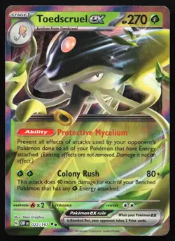 Toedscruel ex 022/197 Obsidian Flames Holo Double Rare Near Mint Pokemon Card - Image 1
