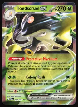 Toedscruel ex 022/197 Obsidian Flames Holo Double Rare Near Mint Pokemon Card - Image 3