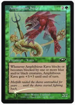 Amphibious Kavu 2001 Planeshift SHIFTED FOIL MISPRINT Green Creature MTG NM AZ2 - Image 1
