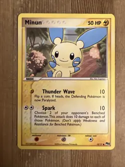 Minun POP Series 1 12/17 LP Pokemon Card Promo - Image 3