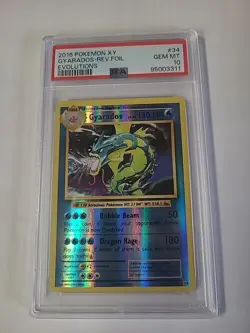 2016 POKEMON XY EVOLUTIONS #34 GYARADOS-REVERSE FOIL PSA 10 - Image 1