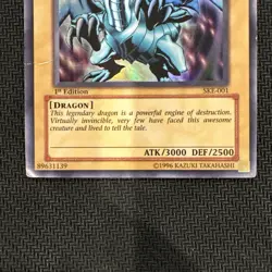 Yugioh Yu-Gi-Oh Blue-Eyes White Dragon Kaiba SKE-001 HOLO Rare 1st Edition  - Image 2