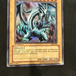 Yugioh Yu-Gi-Oh Blue-Eyes White Dragon Kaiba SKE-001 HOLO Rare 1st Edition  - Image 3