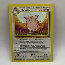 Clefable - 17/64 Jungle Unlimited Rare Pokemon - MP Tcg Card Collectible - Image 1
