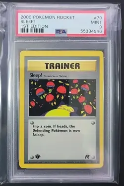 2000 Pokemon Team Rocket 1st Edition #79 Sleep! Graded PSA 9 - Image 1