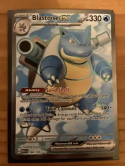Pokémon TCG Blastoise EX 184/165 Full Art Scarlet and Violet NM/M Condition - Image 3