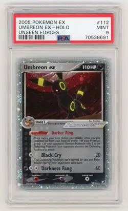 Umbreon ex 112 ex Unseen Forces Pokemon 2005 Ultra Rare Holo PSA 9 MINT - Image 1