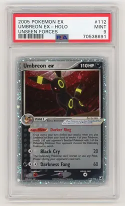 Umbreon ex 112 ex Unseen Forces Pokemon 2005 Ultra Rare Holo PSA 9 MINT - Image 3