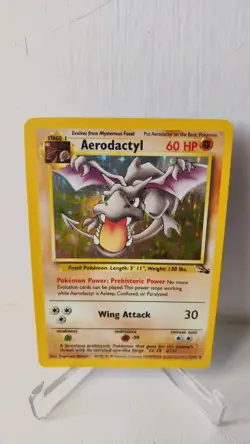 Aerodactyl 1/62 - Fossil  Unlimited - Holo Rare Pokémon Card TCG 1999 MP - Image 1