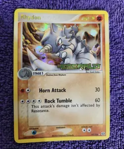 Rhydon 19/106 Emerald Stamped Reverse Holo Rare Pokemon *NICE* - Image 4