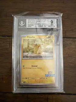 BGS 9 Pikachu 214 SVP Black Star Promo Pokemon TCG Illustration Contest 2024 - Image 1