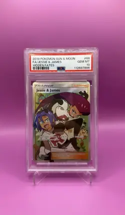 PSA 10 Jessie & James 68/68 Hidden Fates Full Art Holo Pokemon Card GEM MINT - Image 1