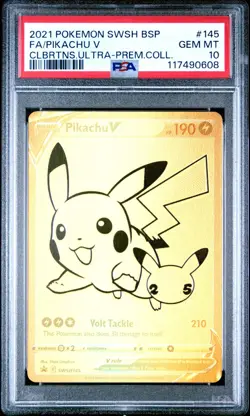 PSA 10 💎 2021 POKEMON SWSH BLACK STAR PROMO SWSH145 FULL ART/PIKACHU V 145 - Image 3