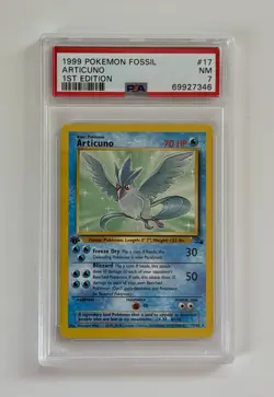 1999 Pokemon - Articuno - Fossil 17/62 Rare 1st Edition PSA 7 NM - Image 1
