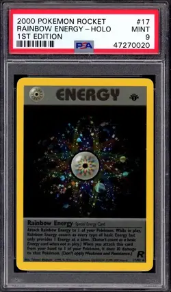 2000 Pokémon Rocket 1st Edition Rainbow Energy-Holo #17 PSA 9 MINT - Image 1
