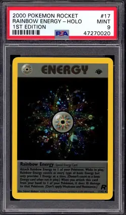 2000 Pokémon Rocket 1st Edition Rainbow Energy-Holo #17 PSA 9 MINT - Image 3