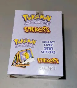 1999 Nintendo Artbox Pokemon Stickers Pack Series 1 Factory Sealed Box 30 Packs - Image 1