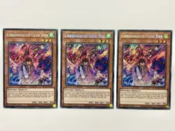 3 x BACH-EN000 Libromancer Geek Boy - Secret Rare 1st Edition Near Mint YuGiOh - Image 1