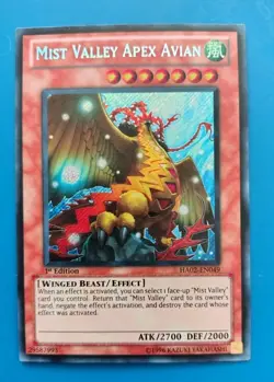 Near Mint Yugioh Mist Valley Apex Avian HA02-EN049 Secret Rare 1st Edition - Image 1