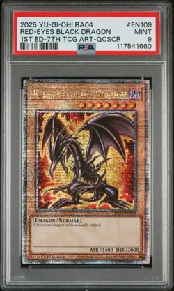 2025 YU-GI-OH! RA04-EN109  RED-EYES BLACK DRAGON QCR SECRET 7TH ARTWORK PSA 9 - Image 1